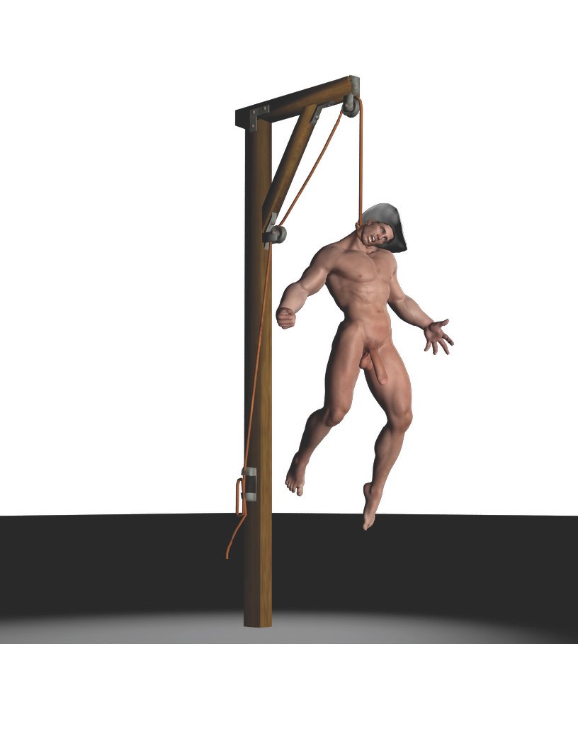 man hanged naked